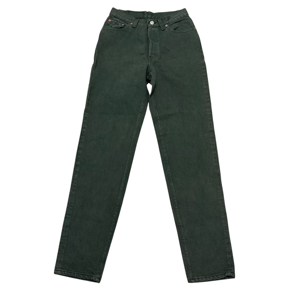 Vintage Levis 17501-0139 Green High Waist Straight Leg Jeans USA Made Womens 9 M